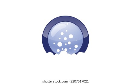 Laundry Washing Machine Logo With Circle for your laundry business icon Free Vector