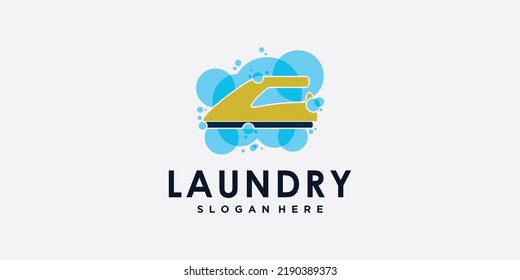 laundry washing machine logo with creative concept for you laundry businees icon