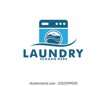 diseño del logotipo de la lavadora de ropa para negocios lavado de ropa plantilla moderna