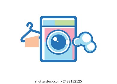 Vector de diseño de logotipo de lavadora