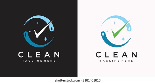 Logotipo de lavadora de ropa con para su lavandería negocio Vector Premium