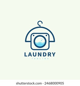 servicio de lavado de ropa logo diseño ilustración