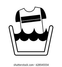 Laundry water indicator with shirt icon
