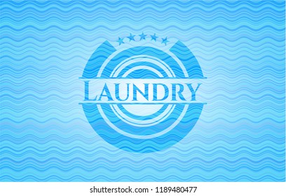 Laundry water wavec oncept emblem.