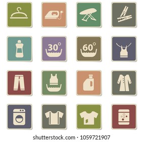 laundry web icons for user interface design