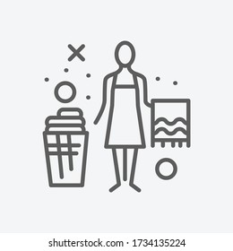 Laundry worker icon line symbol. Isolated vector illustration of icon sign concept for your web site mobile app logo UI design.