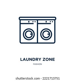 laundry zone icon from fashion collection. Thin linear laundry zone, laundry, business outline icon isolated on white background. Line vector laundry zone sign, symbol for web and mobile