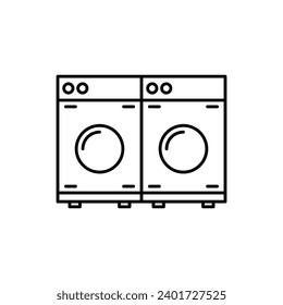 Laundry zone vector line icon illustration