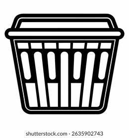 laundry-basket vector line art logo 