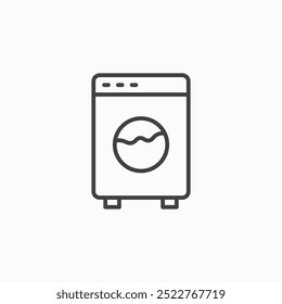 Laundryline in Thin line black color. flat simple vector symbols illustration.