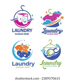 Laundy logo collection template. Laundry service illustration vector