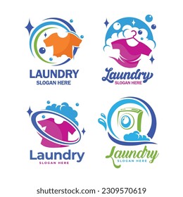 Laundy logo collection template. Laundry service illustration vector