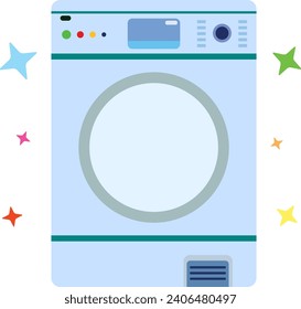 Laundy Washing Machine Vector Illustration