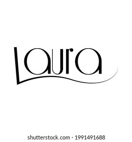 Laura lettering name icon illustration template