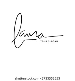 Laura name signature logo vector design

