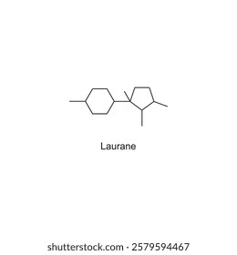 Laurane skeletal structure.Sesquiterpene compound schematic illustration. Simple diagram, chemical structure.