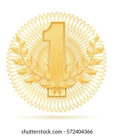 laureate wreath winner sport gold stock vector illustration isolated on white background