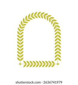 Laurel Arch Frame. Yellow Decorative Award Border Vector
