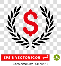 Laurel Bank Emblem EPS vector icon. Illustration style is flat iconic bicolor intensive red and black symbol.