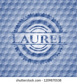 Laurel blue hexagon badge.