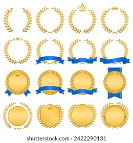 Laurel and blue ribbon frame