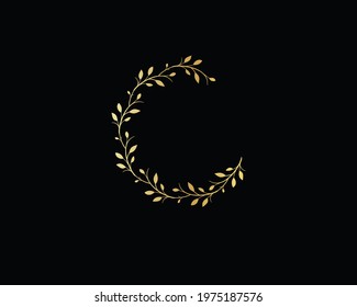 Laurel branch wreath vector graphic illustration isolated on black background. Laurel wreath silhouette, flat design illustration. Floral, laurel logo. For invitations, greeting cards, advertising.