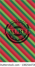 Laurel christmas emblem. Vector Illustration. Detailed.