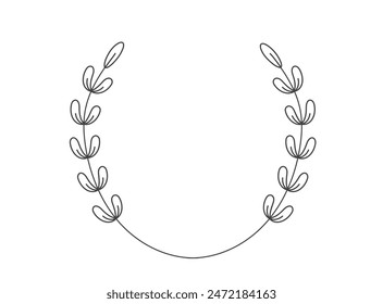 Icono de la corona circular de laurel. Ramas de laurel marcos del ganador.  Signo de premio. Ilustración vectorial