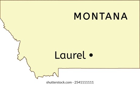 Laurel city on Montana state map