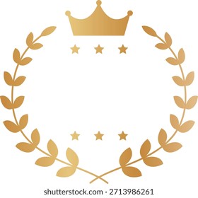 Ilustración de marco de Laurel y corona