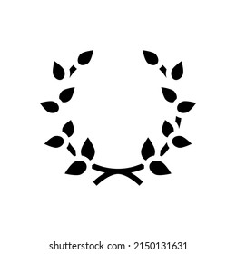 laurel crown glyph icon vector. laurel crown sign. isolated contour symbol black illustration