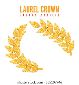 Laurel Crown. Greek Wreath With Golden Leaves. Vector Illustration