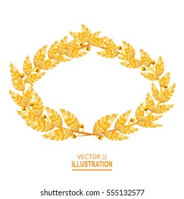 Laurel Crown. Greek Wreath With Golden Leaves. Vector Illustration