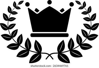 Icono de Vector aislado de Laurel y Corona