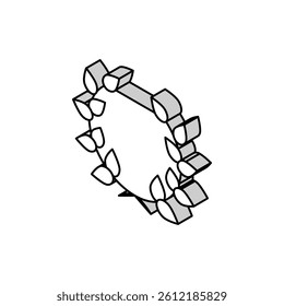 laurel crown isometric icon vector. laurel crown sign. isolated symbol illustration