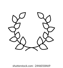 laurel crown line icon vector. laurel crown sign. isolated contour symbol black illustration