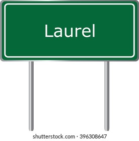 Laurel , Delaware , road sign green vector illustration, road table, USA city