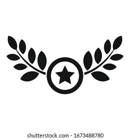 Laurel emblem icon. Simple illustration of laurel emblem vector icon for web design isolated on white background