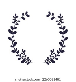 laurel emblem icon white background