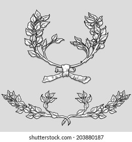laurel engraving style 