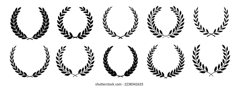 Laurel Blattwerk. Laurel Wreath. Vektorkranz-Symbol.