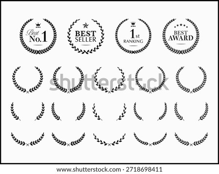 A laurel frame set celebrating the top ranking