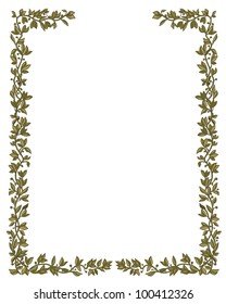 Laurel Frame in vintage style isolated on white background 
