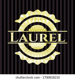 Laurel Gold glänzendes Emblem. Vektorillustration Illustration. Detaillierte Angaben.