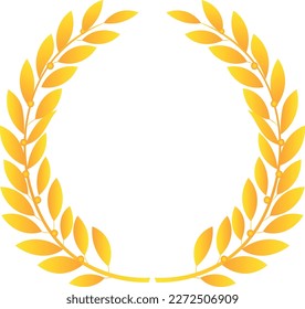 La corona de oro del laurel para los ganadores
