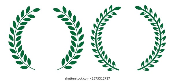 laurel  green  wreath  design  set vector  illustrator