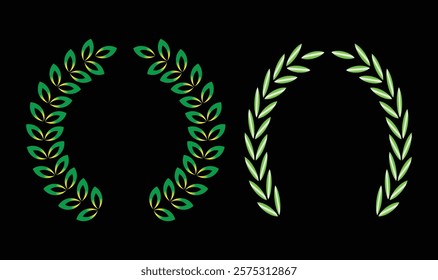 laurel  green  wreath  design  set vector illustrator 