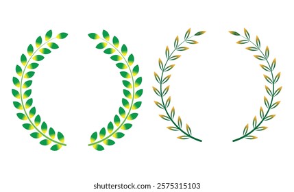 laurel  green  wreath  design  set vector  illustrator