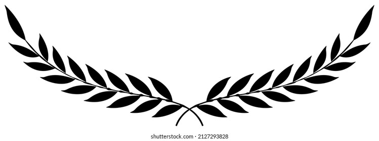 Laurel honor wreath vector in black on white isolated background.
A proper designed half laurel wreath illustration. svg