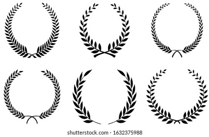Laurel honor wreath vector on white isolated background.